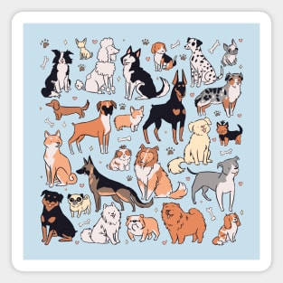 25 Dog breeds illustration Magnet